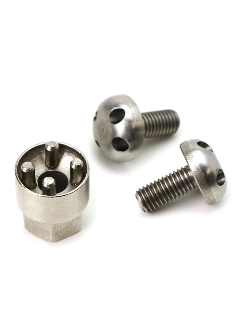 iJDMTOY iJDMTOY (2 Stainless Steel M8-20mm Anti-Theft Security Screw/Bolts w/Locking Key Compatible with LED Light Bar, LED Pod Light, LED Worklight Driving Fog Lamp Security Kit  - Image 1