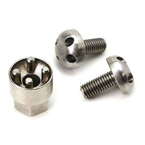iJDMTOY (2 براغي/مسامير أمان مضادة للسرقة من الفولاذ المقاوم للصدأ M8-20mm مع مفتاح قفل متوافق مع شريط الضوء LED، ضوء البود LED، مصباح العمل LED، مجموعة أمان مصباح الضباب)  - Image 1