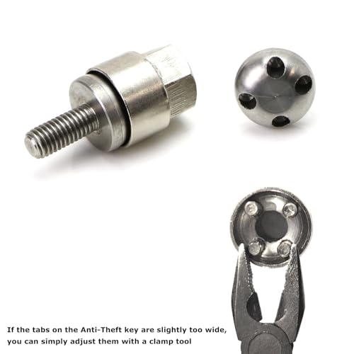 iJDMTOY (2 براغي/مسامير أمان مضادة للسرقة من الفولاذ المقاوم للصدأ M8-20mm مع مفتاح قفل متوافق مع شريط الضوء LED، ضوء البود LED، مصباح العمل LED، مجموعة أمان مصباح الضباب)  - Image 4