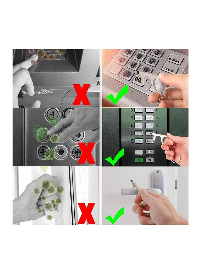 NIBEMINENT 2-Piece Hand Brass Stylus Keychain Tool Set Silver 7cm - Image 2