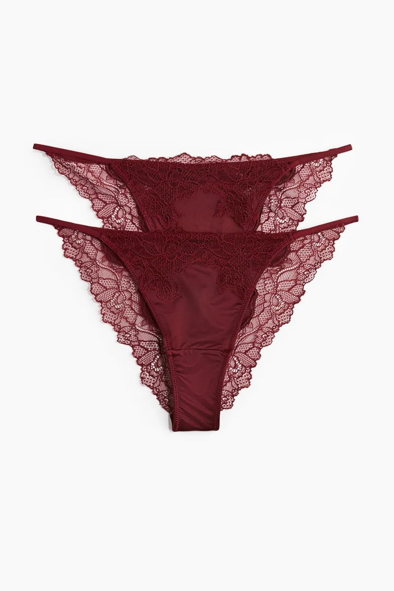 H&M 2-pack microfibre and lace tanga briefs