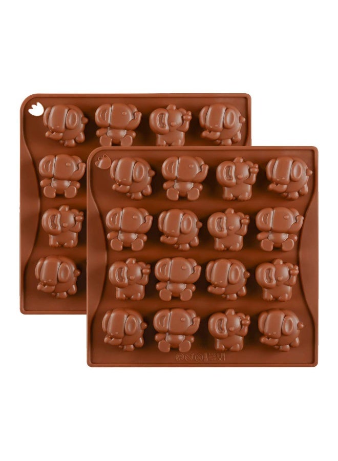 HiParty 2 Pack Elephant Chocolate Candy Molds, Elephant Silicone Keto Fat Bombs Molds Mini Soap Crayon Melt Resin Mould Ice Cube Tray Baby Shower Party Favors Supplies - Image 1