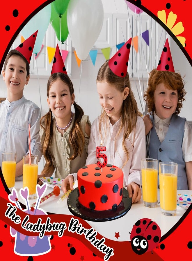 MTLEE Ladybug Candle Birthday Party Decorations Lady Bug Cake Cupcake Toppers Black Red Polka Ladybird Dots Theme Candles for Birthday Party Celebration(5) - Image 5