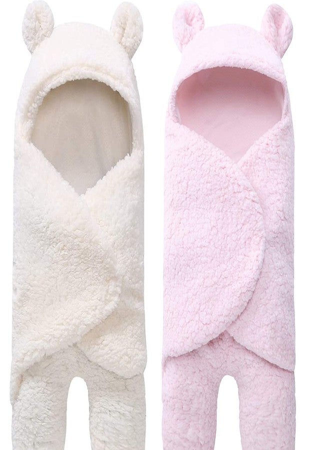 First Trend Solid Single Hooded Baby Wrapper Blankets (Pack of 2) - Image 1