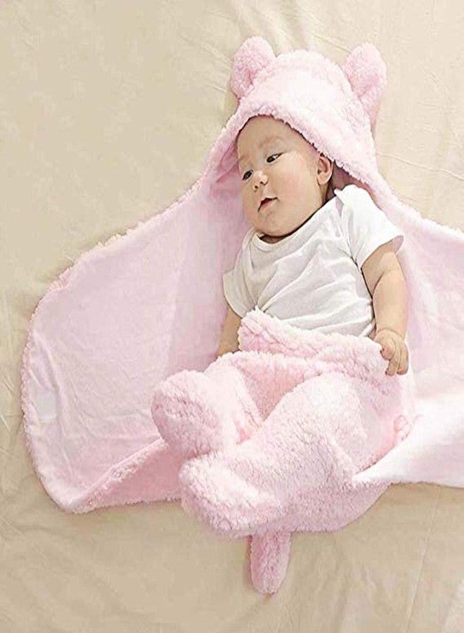 First Trend Solid Single Hooded Baby Wrapper Blankets (Pack of 2) - Image 3