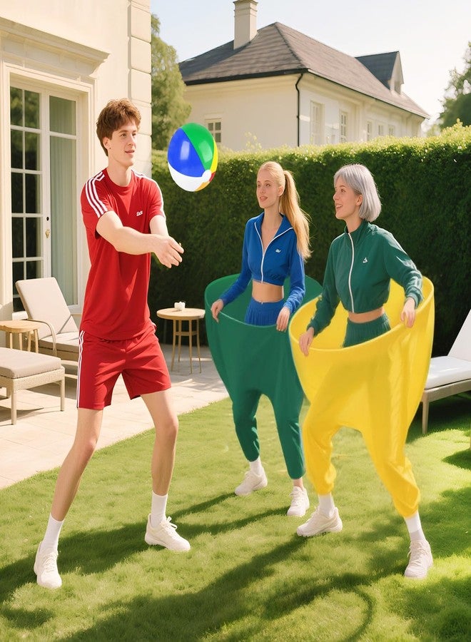 ROMANKAS Granny Pants Outdoor Game Green Granny Pant Yard Game with 8 Bouncy Balls and 1 Air Pump (Random Colors) 2 Pack Grandma Pant Games Gold Adult Granny Pants Games for Backyard Party - Image 4