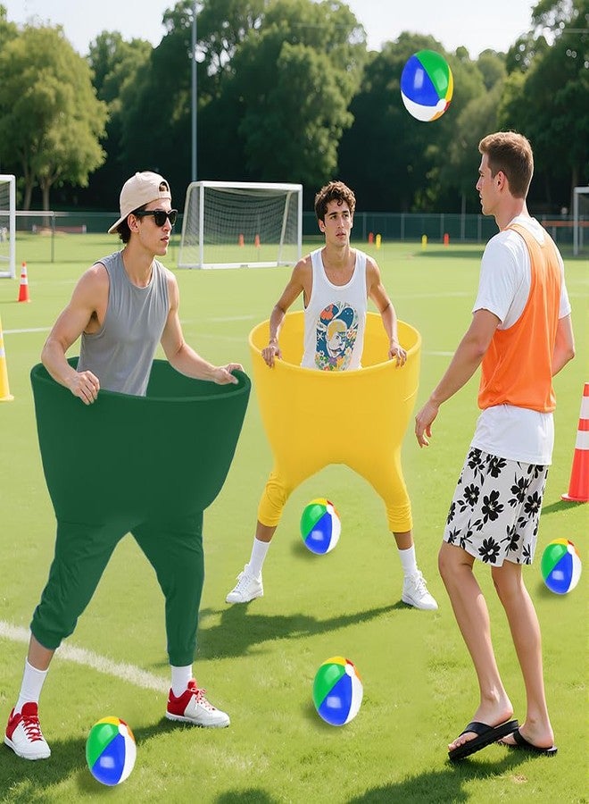 ROMANKAS Granny Pants Outdoor Game Green Granny Pant Yard Game with 8 Bouncy Balls and 1 Air Pump (Random Colors) 2 Pack Grandma Pant Games Gold Adult Granny Pants Games for Backyard Party - Image 5