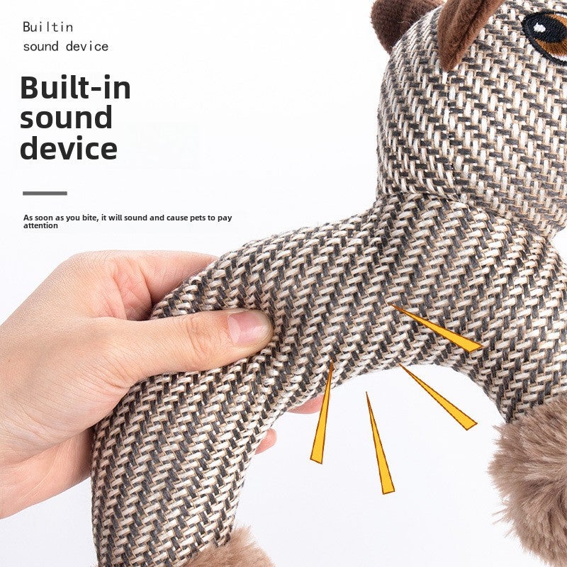 Dog Toy Cotton Linen Plush Sound Bite Resistant Wear Resistant Elephant Monkey Arch Pet Teddy Small Dog Toy Wholesale(Monkey) - Image 5