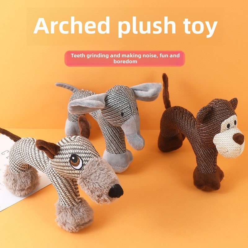 Dog Toy Cotton Linen Plush Sound Bite Resistant Wear Resistant Elephant Monkey Arch Pet Teddy Small Dog Toy Wholesale(Monkey) - Image 2