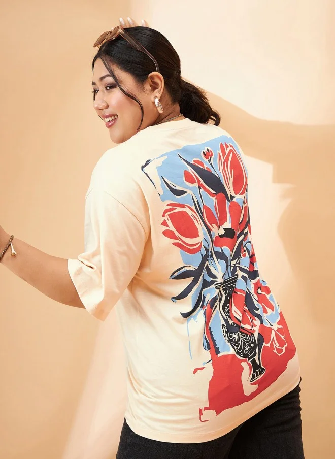 ساسافراس Floral Printed Relaxed Fit T-Shirt for Women