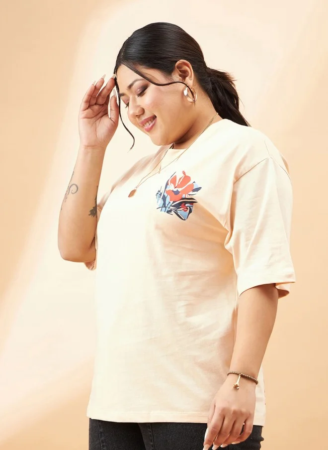 ساسافراس Floral Printed Relaxed Fit T-Shirt for Women