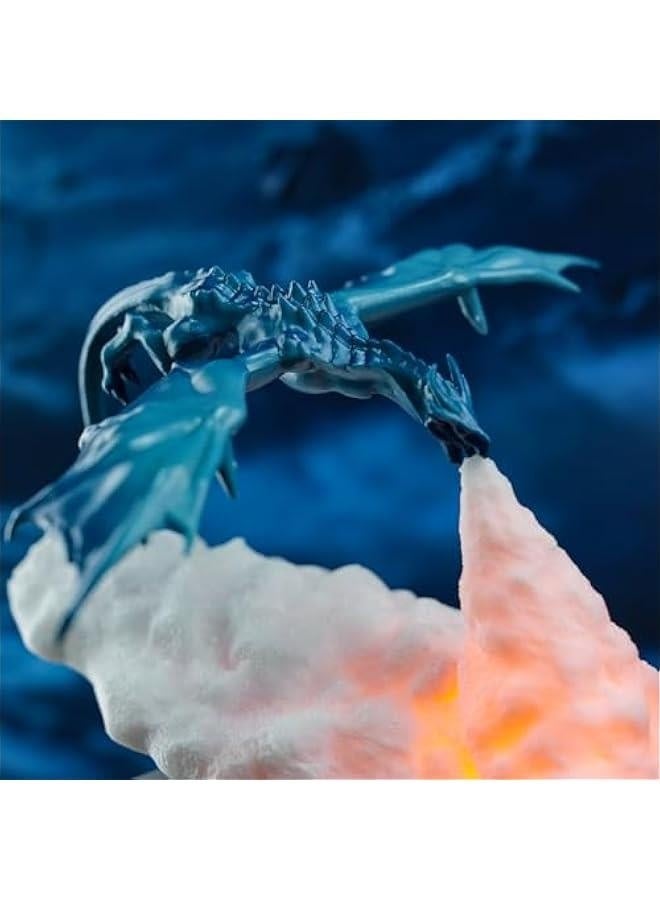 مصباح التنين الناري، ضوء ليلي ثلاثي الأبعاد مع LED، هدية للقوضة للأطفال الأولاد والبنات مع شاحن USB (تنين الجليد) - Image 1