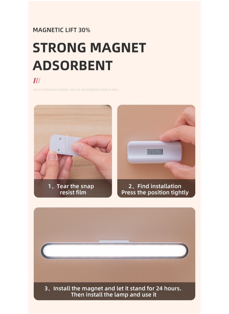 Generic Touch Mirror Light Under Cabinet Lights Rechargeable Battery LED Lights Dimmable LED Light Bar with 3 Color Modes USB Rechargeable Wall Shelf Closet Mirror Bedside Kitchen Lighting  - Image 3