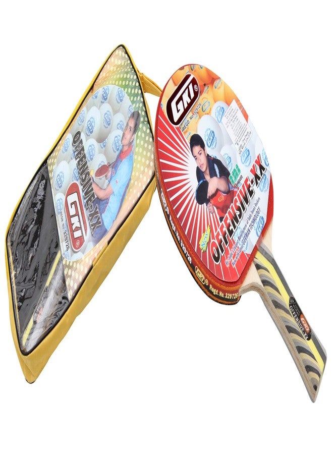 GKI Offensive XX New Computerised Printed Cover Wooden Table Tennis Racquet (Pack of 1) - Image 1