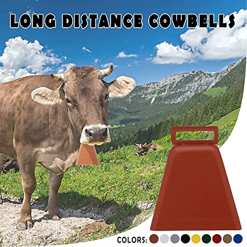 Bevin Bells Long Distance Cow Bells 10LD (White) | Christmas Bells | Made from Steel | Loud Noise Makers | w/White Strap Around The Handle | Easier to Hold | Made in CT, USA - Image 5