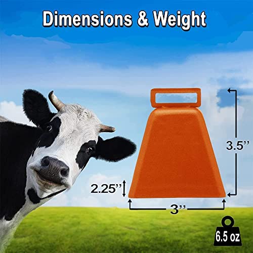 Bevin Bells Long Distance Cow Bells 10LD (White) | Christmas Bells | Made from Steel | Loud Noise Makers | w/White Strap Around The Handle | Easier to Hold | Made in CT, USA - Image 2