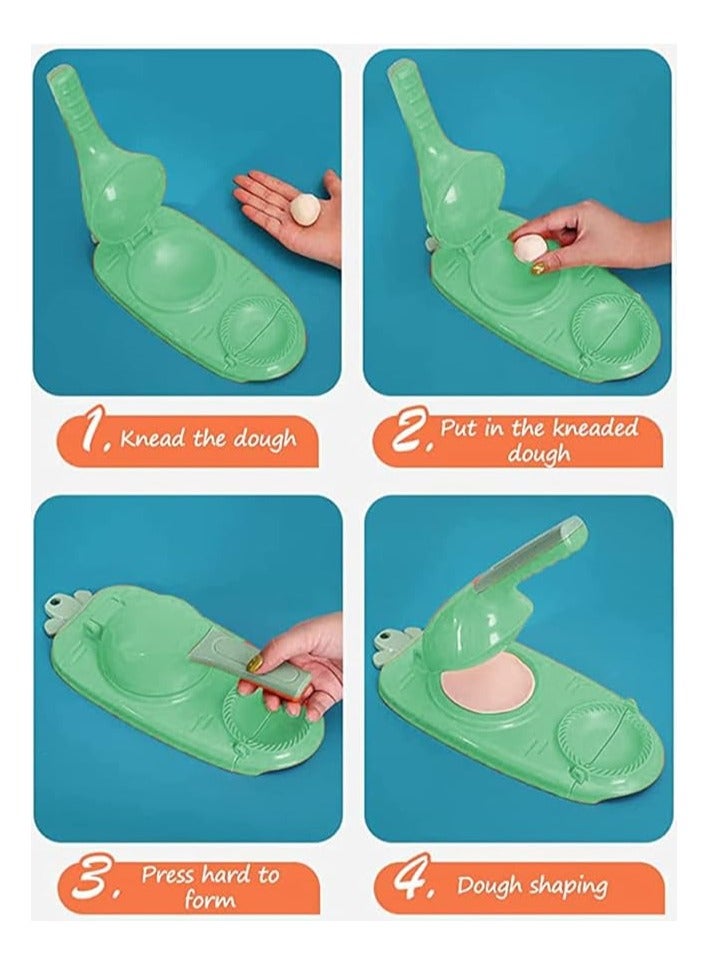 2 in 1 Dumpling Maker And Dough Presser, Dough Pressing And Wrapping Modern Dumpling Tool, Perfect For Making Qatayef, Fatayer, Wonton, Empanada, Pierogies, Ravioli And Much More (Multicolour)