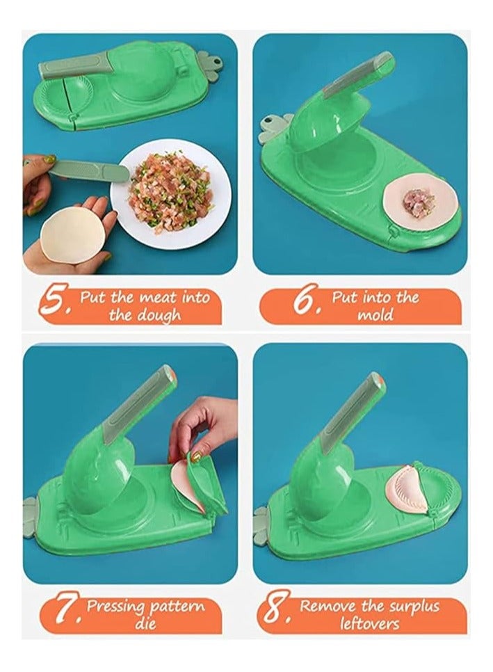 2 in 1 Dumpling Maker And Dough Presser, Dough Pressing And Wrapping Modern Dumpling Tool, Perfect For Making Qatayef, Fatayer, Wonton, Empanada, Pierogies, Ravioli And Much More (Multicolour)
