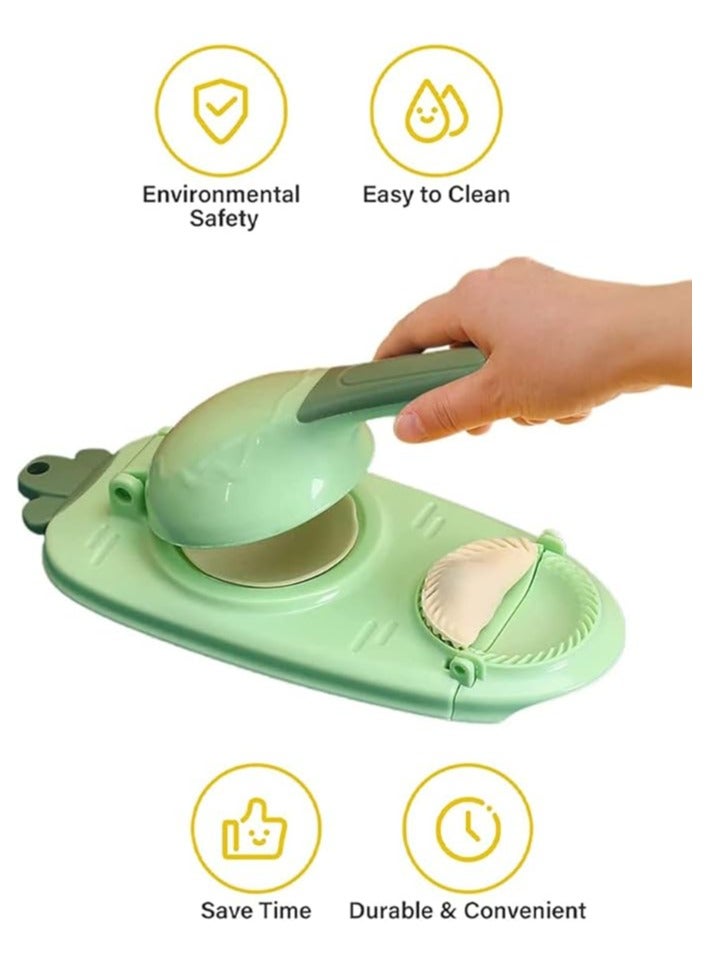2 in 1 Dumpling Maker And Dough Presser, Dough Pressing And Wrapping Modern Dumpling Tool, Perfect For Making Qatayef, Fatayer, Wonton, Empanada, Pierogies, Ravioli And Much More (Multicolour)