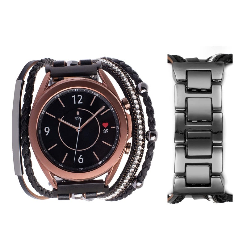 KONAFEI Compatible with Samsung Galaxy Watch 7/FE/6/5/4/3 Band/40mm 44mm/Active 2/Galaxy Watch 5 Pro/Watch 7&6&4 Classic 43mm/47mm/42mm/46mm/Garmin Venu, 20mm Leather Boho Bracelet Jewelry Strap for Women - Image 2