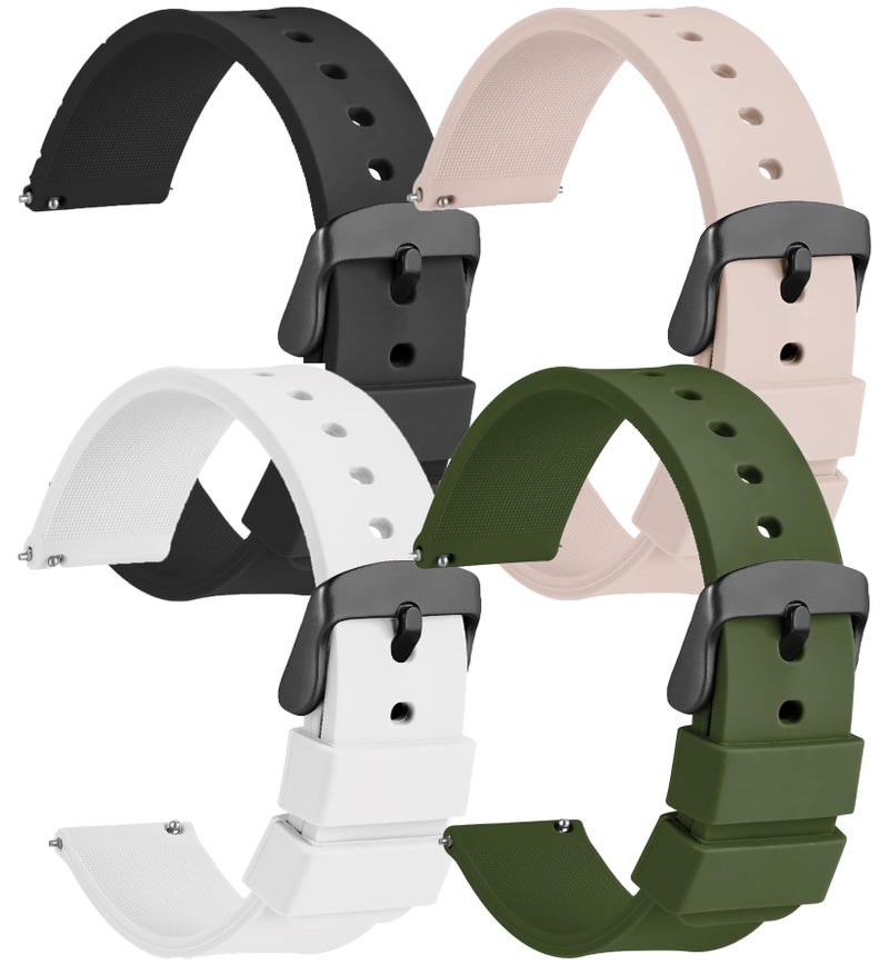 CERLINK 4Pcs 22mm SmartWatch Strap with Black Buckle for Fire Boltt/Boat/Noise/Amazfit/Oxy/Pulse/Beat/Boat Storm & All 19mm Lugs Watches - Image 1