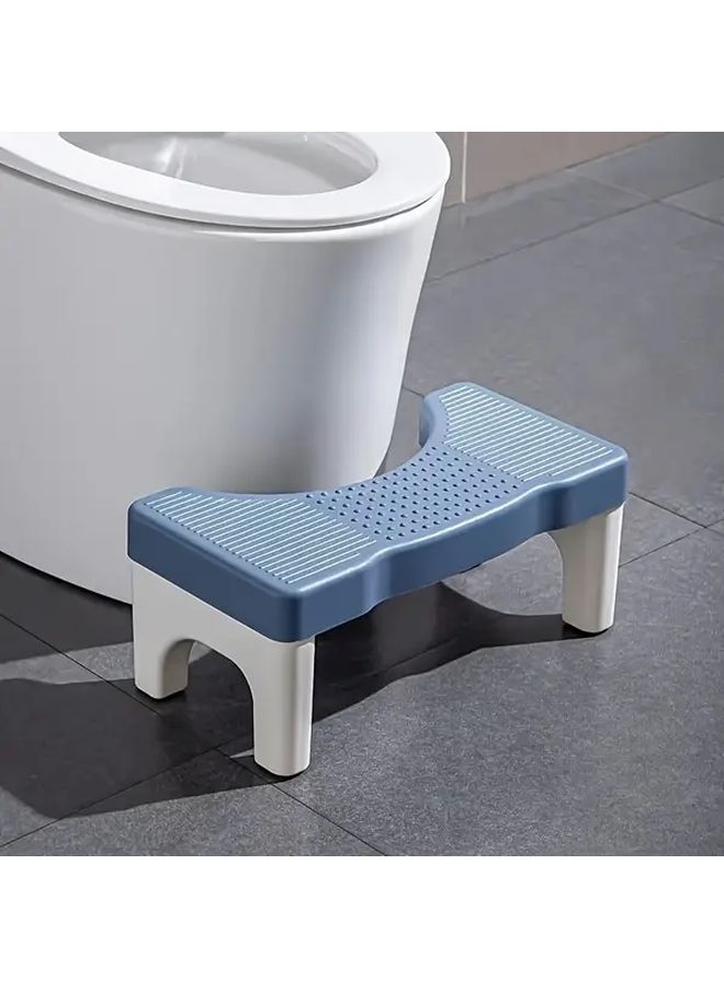 White Folding Toilet Step Stool Ergonomic 35 Degree Angle Anti Slip Feet Bathroom Aid - Image 1
