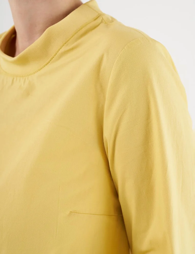 Kayra Drawstring Hem Cotton Tunic in Yellow