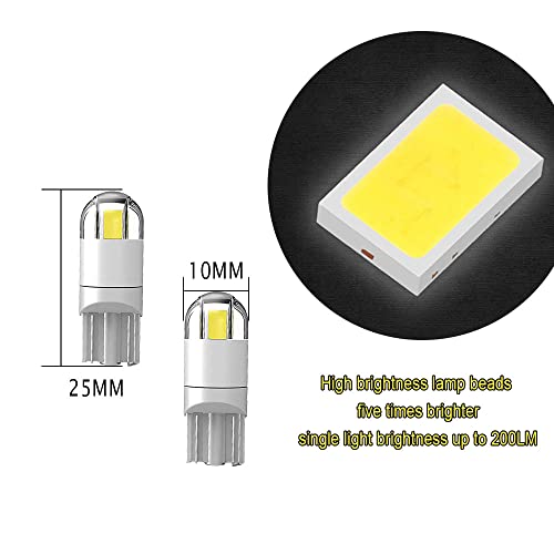 HAOBO 10PCS 194 LED Light Bulb White 6000K, Led Interior Car Lights, 168 2825 T10 W5W 3030 Bright Chips, Car Accessories Replacement Bulbs for Door Light, Dome Light, Map Light, License Plate Light - Image 2