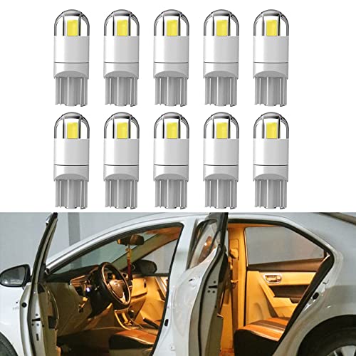 HAOBO 10PCS 194 LED Light Bulb White 6000K, Led Interior Car Lights, 168 2825 T10 W5W 3030 Bright Chips, Car Accessories Replacement Bulbs for Door Light, Dome Light, Map Light, License Plate Light - Image 1