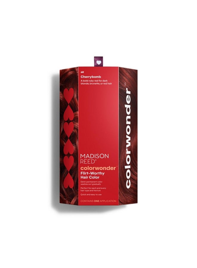 ماديسون ريد صبغة شعر كولور وندر شبه دائمة من ماديسون ريد، صبغة شعر منزلية سهلة الاستخدام، خالية من الأمونيا، خالية من القسوة، شيري بومب (6R أحمر روبي متوسط)، عبوة من قطعة واحدة - Image 1