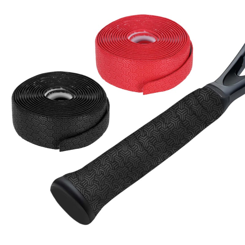 Tennis Racket Grip Tape, Anti-slip Tennis Overgrip Stretchy 6.65ft & 2Pcs & Black/Red Super Absorbent Dry Feel Replacement Badminton Grips Fit for (Pickleball/Fishing Rod) - Image 1
