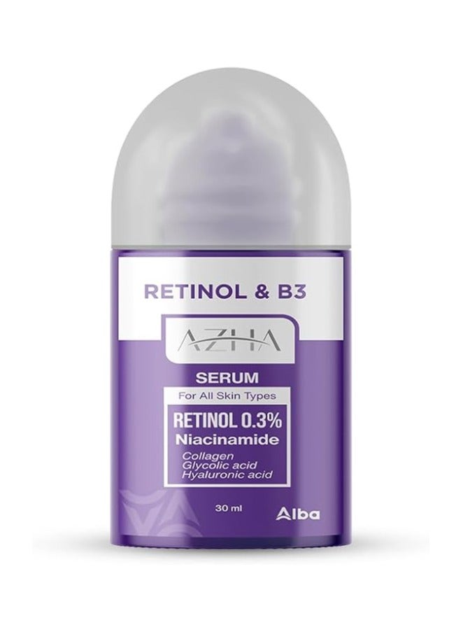سيروم أزها ريتينول،وفيتامين ب3، لجميع أنواع البشرة، مضاد للتجاعيد، 30 مل