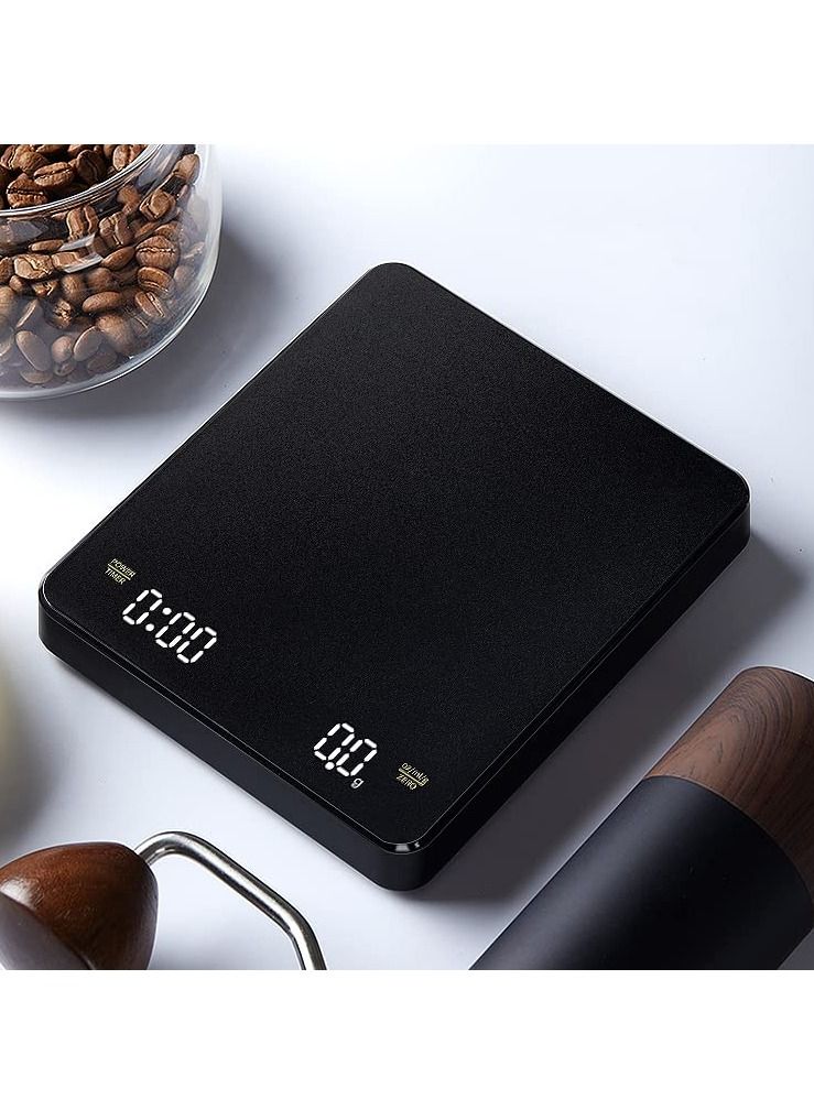 هومستر القهوة مقياس رقمي مع الموقت - إسبرسو إسقاط صب ، مطبخ الخبز 3000g / 6.6 رطل ( أسود مقاوم للحرارة ) - Image 1