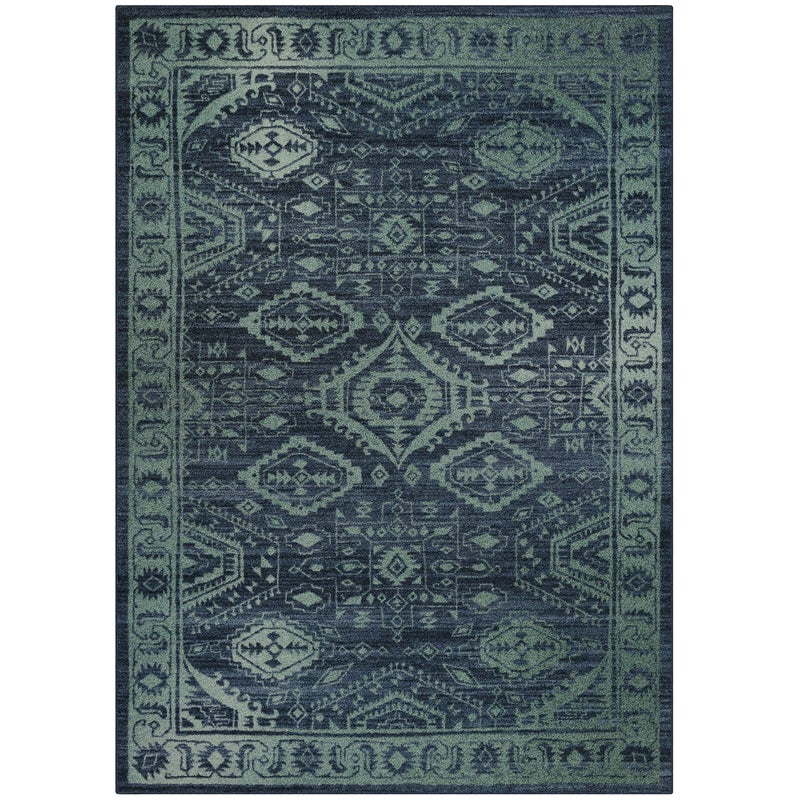Maples Rugs Georgina Traditional Area Rugs for Living Room  Bedroom Made in USA 5 x 7 Navy BlueGreen