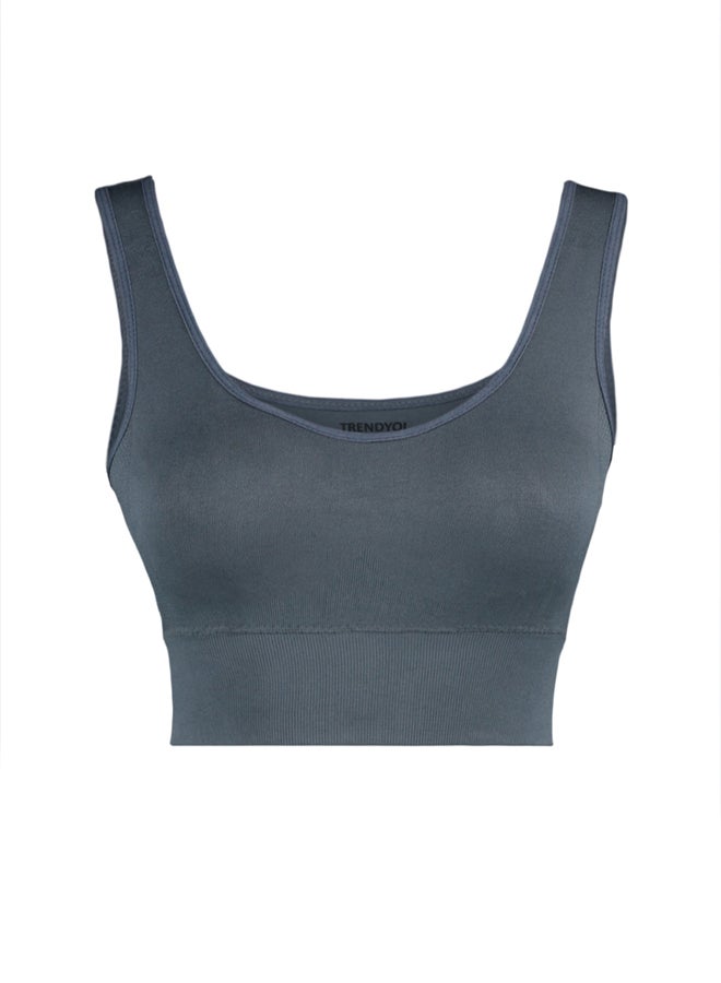 trendyol Smoked Seamless/Seamless Support/Shape Thick Strap Knitted Sports Bra - Image 5