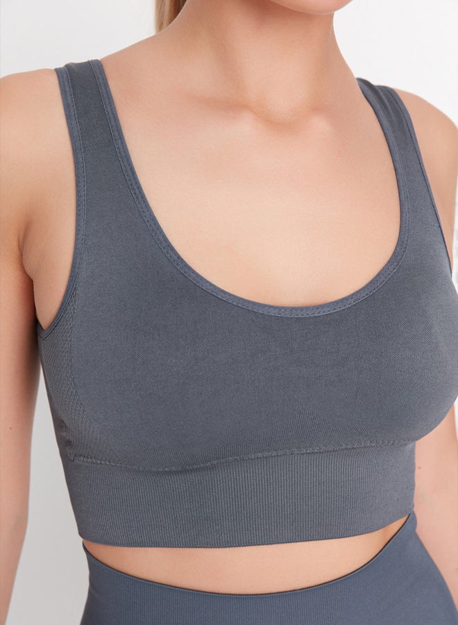 trendyol Smoked Seamless/Seamless Support/Shape Thick Strap Knitted Sports Bra - Image 4