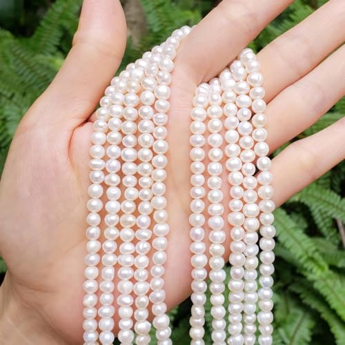 Adabele 28 Inch Real Natural Grade A Lustrous Potato Round White Freshwater Cultured Pearl Loose Beads 45mm for Jewelry Making fp245 - Image 3