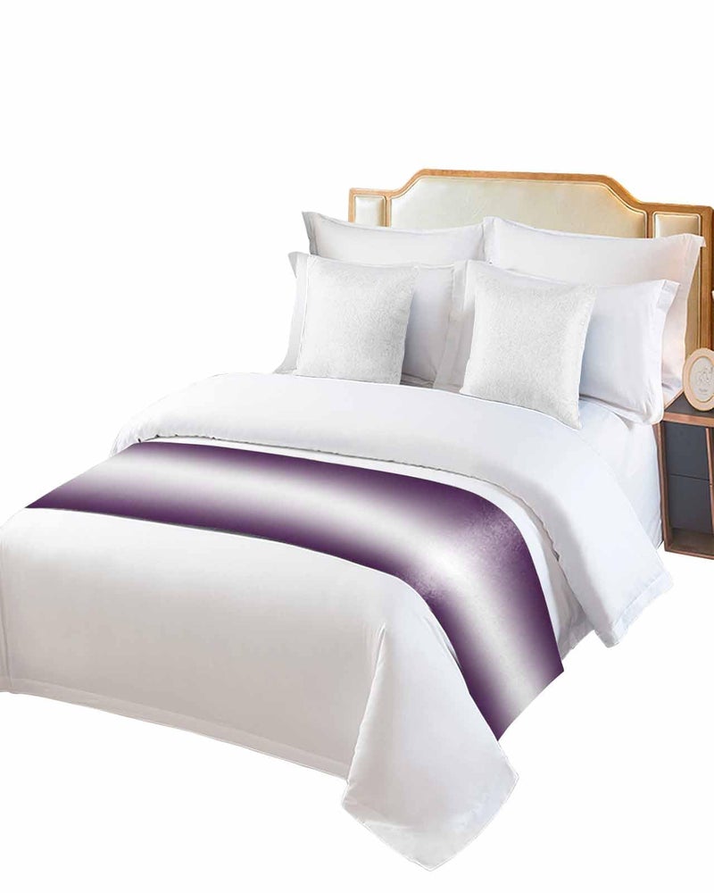 Purple White Gradient Bed Runner For King Size Bed 94x20 Inch Decorative Throw - Image 3