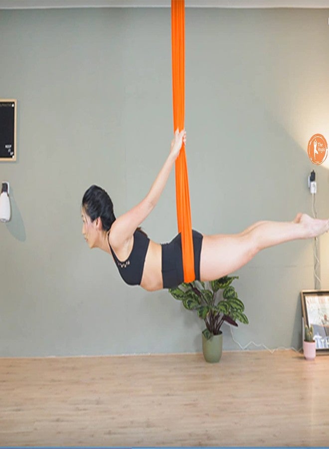 The Yogis أرجوحة اليوغا الهوائية من اليوجيز، مصنوعة من الليكرا، مناسبة لليوغا المضادة للجاذبية، وتمارين الانقلاب، وتحسين المرونة وقوة عضلات الجذع - مزودة بأحزمة تمديد ومشابك (أحمر) - Image 4