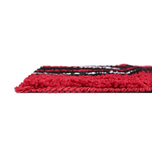 SKIVE Kitchen Mat and Runner with Anti Skid Backing,Colour Black patta Red (40x120(40 x 60) CM Set of 2 - Image 3