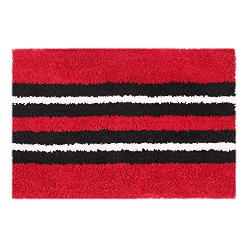 SKIVE Kitchen Mat and Runner with Anti Skid Backing,Colour Black patta Red (40x120(40 x 60) CM Set of 2 - Image 2