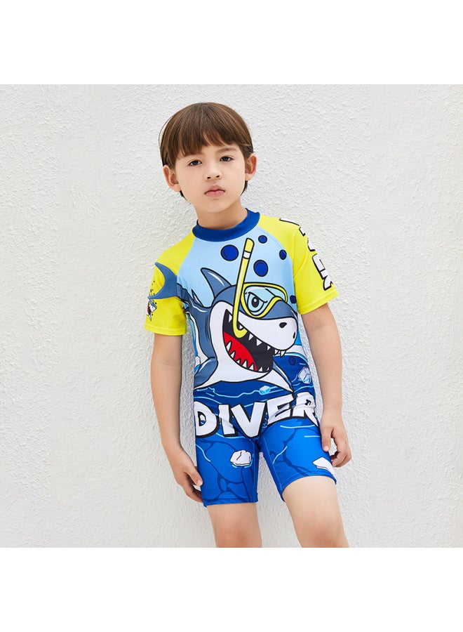 Loquat Children's Swimsuit Split Boys' 2023 Long-sleeved Sunscreen Suit Baby Quick-drying Boys' Swimsuit-Color:737 (split)- - Image 5