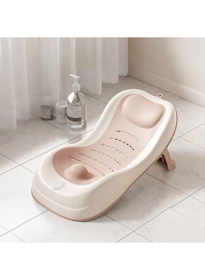 كيلا حامل استحمام للأطفال، حوض استحمام قابل للطي للرضع حديثي الولادة من عمر 0-6 أشهر، حوض استحمام ناعم للأطفال (وردي) - Image 1