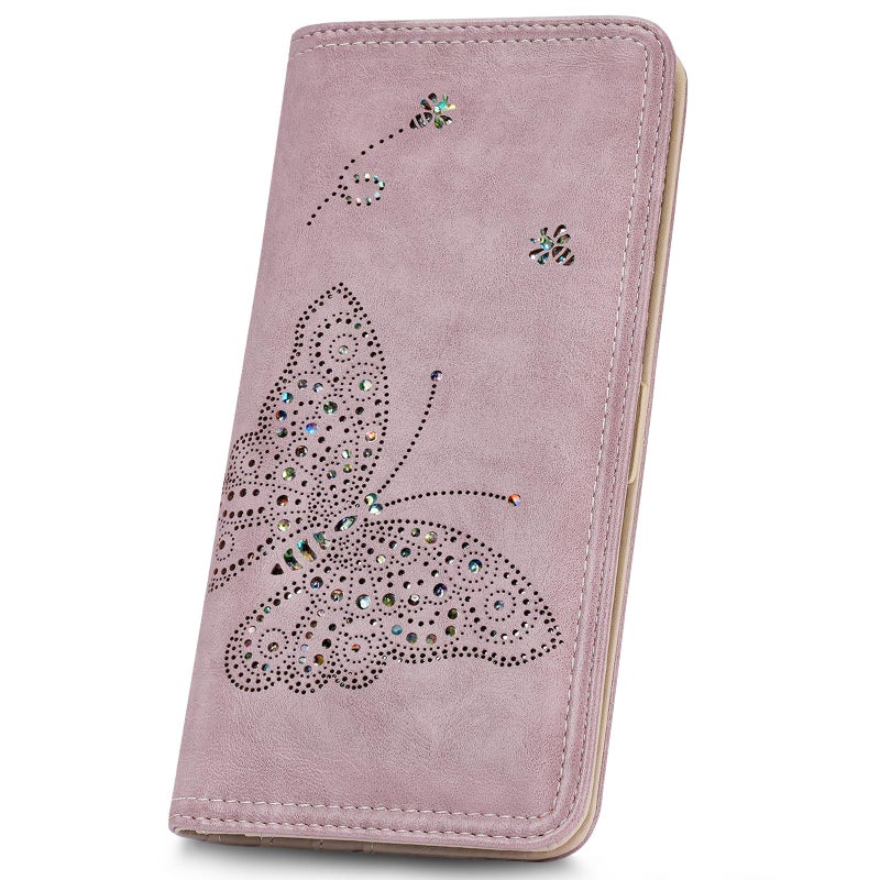 KITEVIUN RFID Wallet Women Ultra Slim Thin Womens Wallet Compact Clutch Long Ladies Wallet for Women PURPLE - Image 1