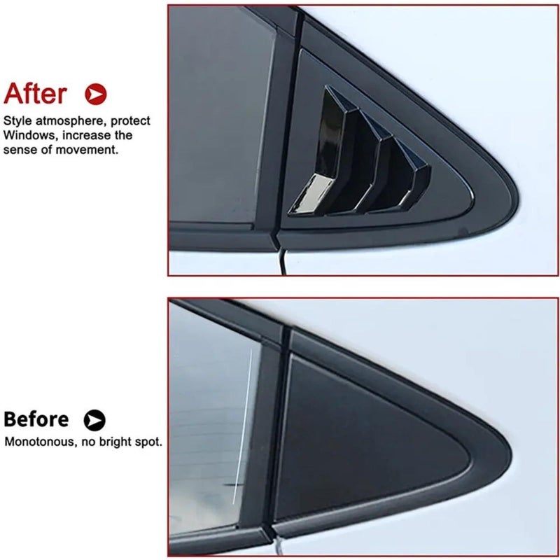 Black ABS Carbon Fiber Rear Window Louver For Toyota Corolla Sedan 2019 2023 - Image 5