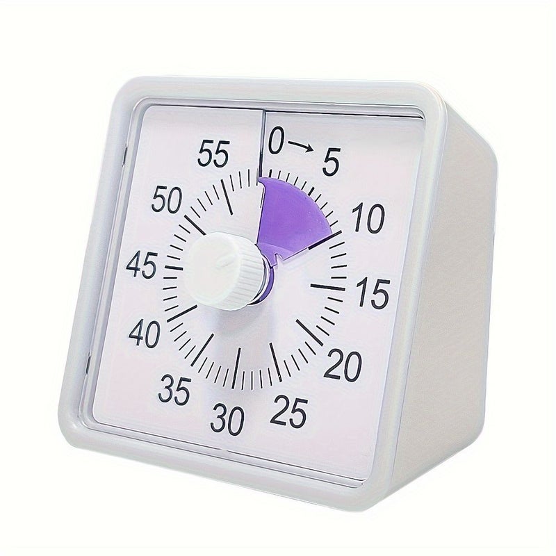 Gray Silent Visual Kitchen Timer 60 Minute Countdown for Study Office Exams Cooking - Image 1