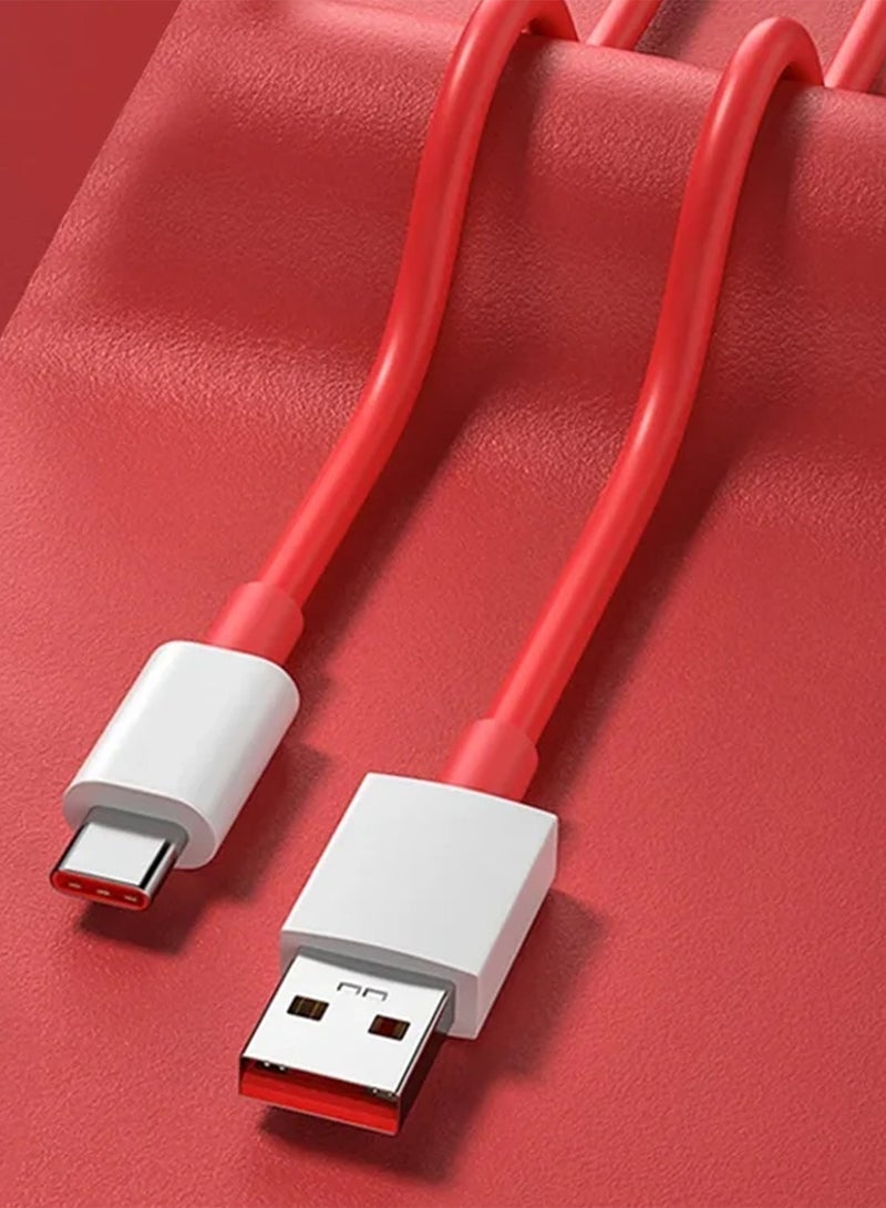 تايجر Durable 1 Meter USB to Type-C Charging & Data Transfer Cable – Fast Sync, Compatible with Smartphones, Tablets & Devices – Flexible Red Cable with Tangle-Free Design and High-Speed Charging Support - Image 3