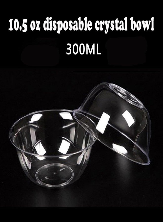 SADYFON 10.1 oz (300ml) Clear Hard Disposable Plastic Food Bowls, Ice Cream Dessert Bowls for Parties Serving, 50 Count - Image 4