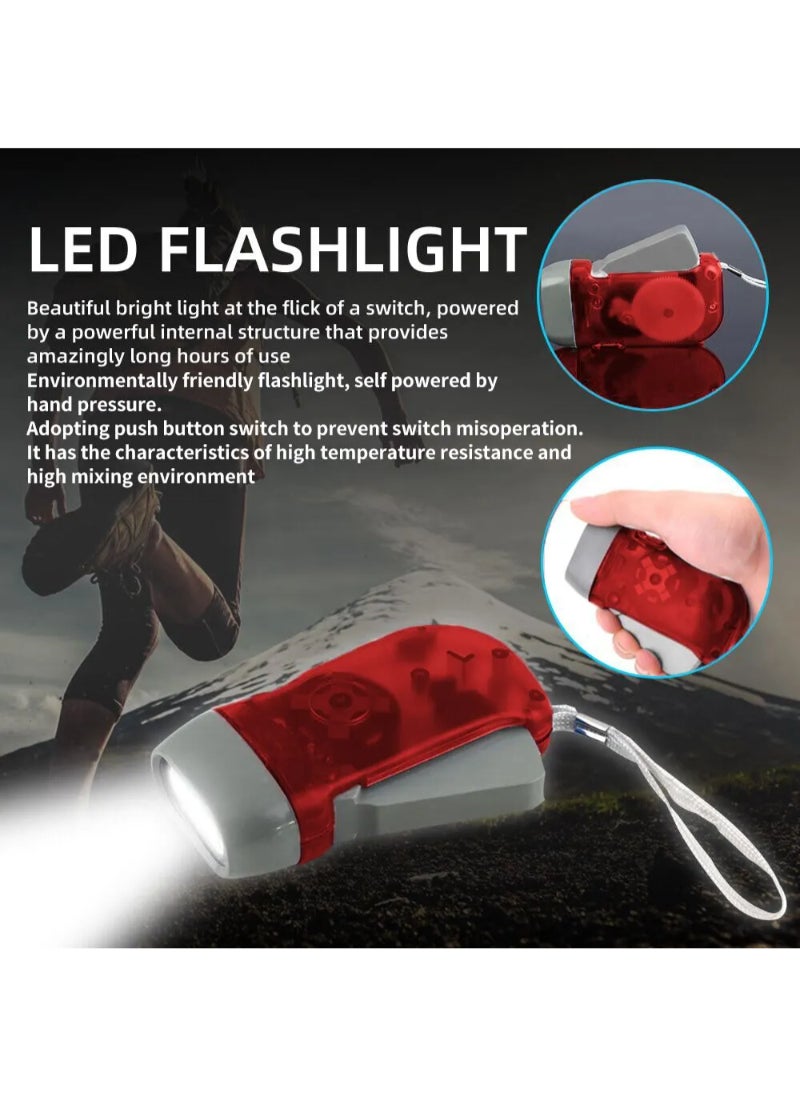 AROAQ - 3 Led Hand Pressing Dynamo Crank Power Wind Up Flashlight Torch Light Hand Press Crank Camping Lamp Light For Outdoor Home - Image 1