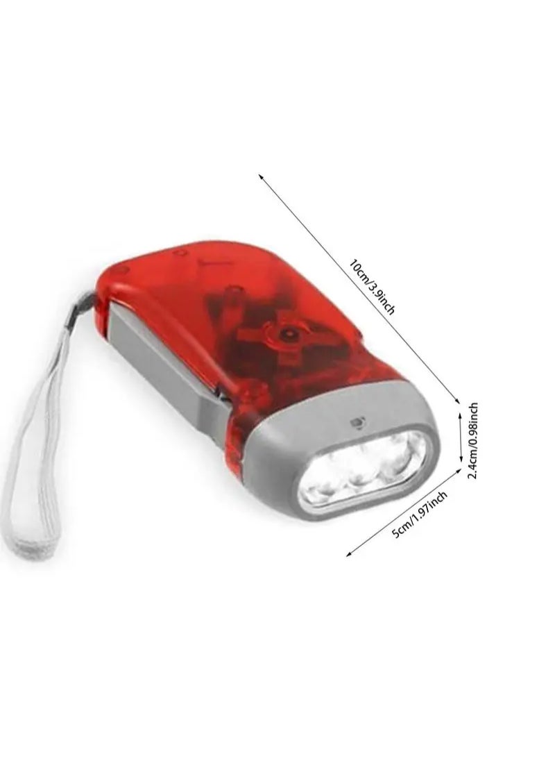 AROAQ - 3 Led Hand Pressing Dynamo Crank Power Wind Up Flashlight Torch Light Hand Press Crank Camping Lamp Light For Outdoor Home - Image 1
